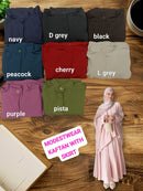 Modesty Cey Crush Imported Hariri Maqsoor Fabric Kaftan With Skirt Cord Set