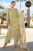 Mehboob Tex Maria B 1668 A Pure Visocse Lawn Heavy Self Embroidery Attached With Laces Work Pakistani Suits