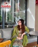 Aasha Designer 1169 Pure Cotton Print With Exclusive Patch Embroidery Work Pakistani Suits