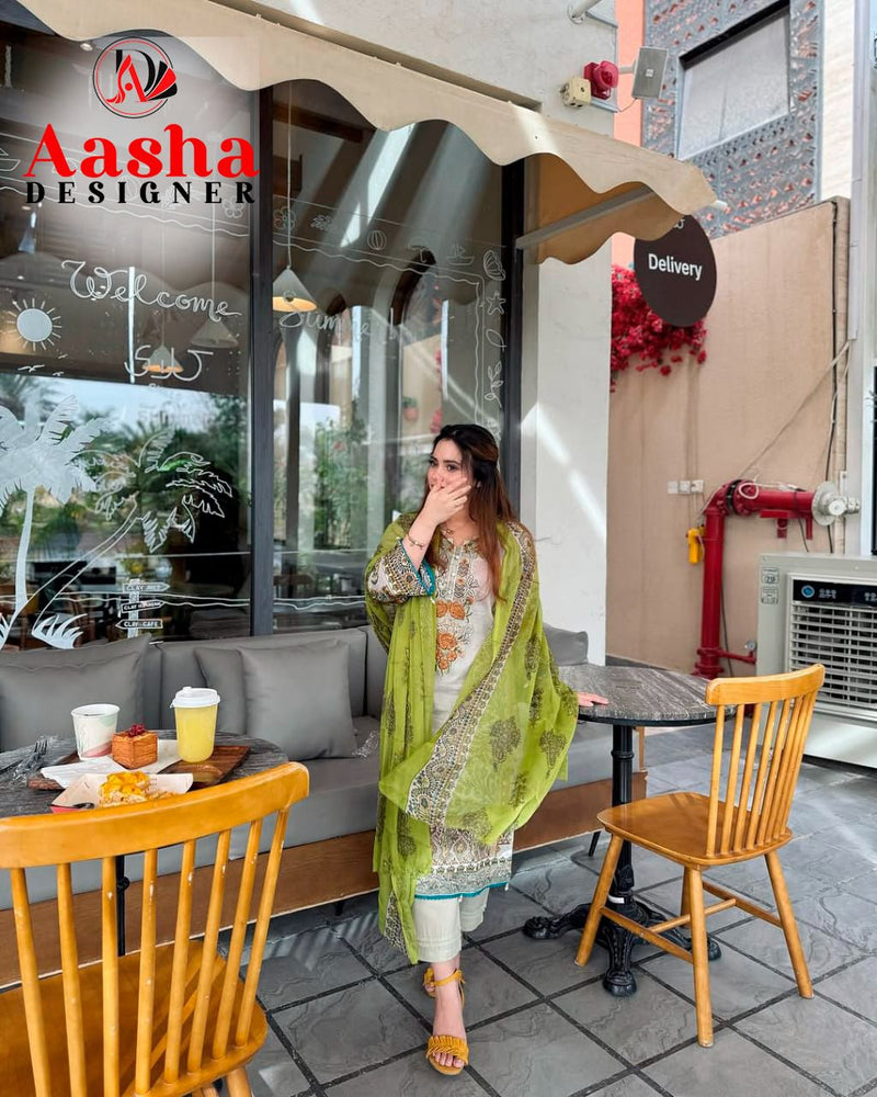 Aasha Designer 1169 Pure Cotton Print With Exclusive Patch Embroidery Work Pakistani Suits
