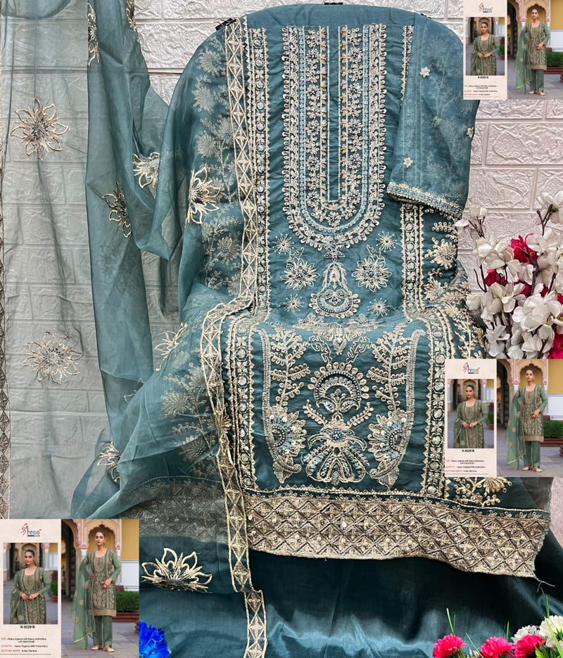 Shree Fabs K 5229 B Organza With Heavy Embroidery With Hand Khatli Pakistani Suits
