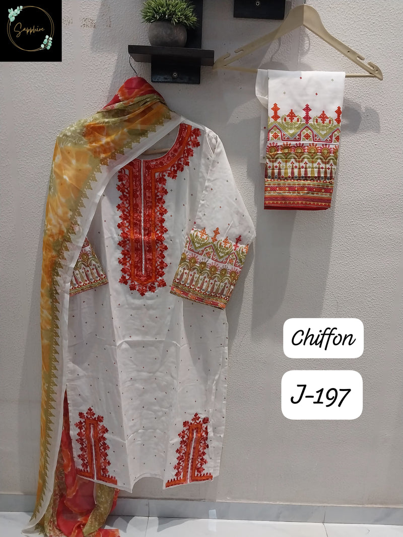 Sapphire Jazmin Vol 197 Readymade Lawn Suits With Heavy Multiple Patches Pakistani Pret