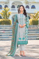 AL Zohaib 1258 A Pure Cotton Print With Heavy Self Work Pakistani Suits