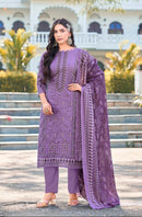 AL Zohaib 1259 Pure Cotton Print With Heavy Self Work Pakistani Suits