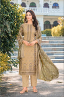 AL Zohaib 1260 Pure Cotton Print With Heavy Self Work Pakistani Suits