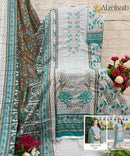 AL Zohaib 1258 A Pure Cotton Print With Heavy Self Work Pakistani Suits