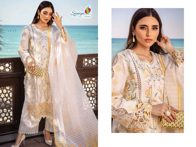 Saniya Trendz 26001 Cotton With Chikankari Embroidered Work Pakistani Suits