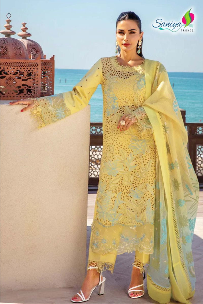 Saniya Trendz 26003 Cotton With Chikankari Embroidered Work Pakistani Suits