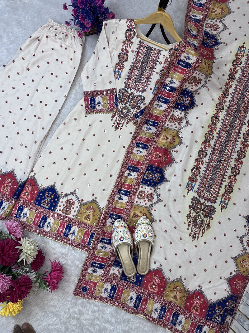 Astha AC 7055 Designer Wear Trending Top With Printed And Real Mirror Work Suits