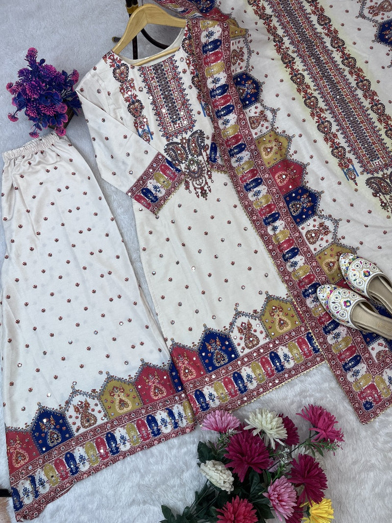 Astha AC 7055 Designer Wear Trending Top With Printed And Real Mirror Work Suits