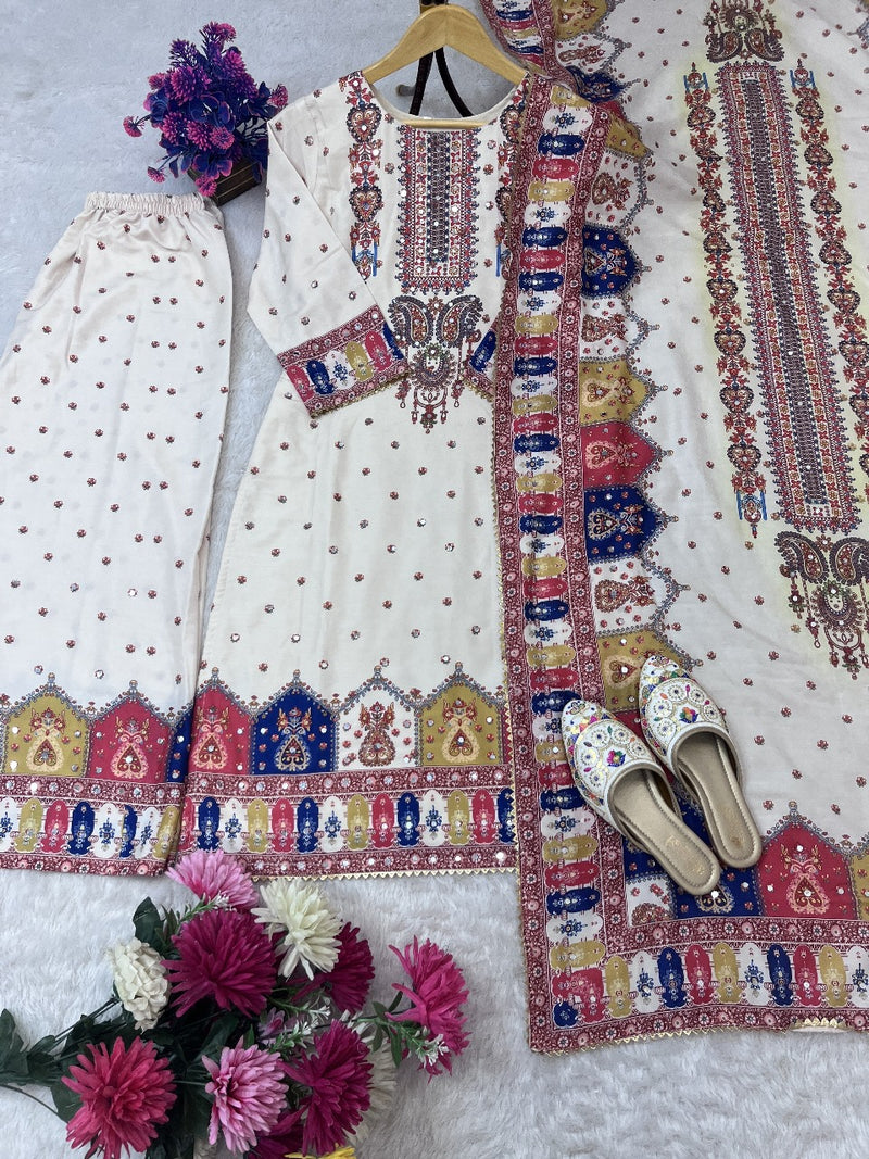 Astha AC 7055 Designer Wear Trending Top With Printed And Real Mirror Work Suits