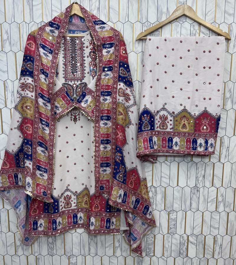 Astha AC 7055 Designer Wear Trending Top With Printed And Real Mirror Work Suits
