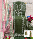 AL Zohaib AZ 1295 Pure Cotton Print With Heavy Embrodairy Patches Work Pakistani Suits