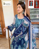 Hazzel 0325 Pure Cotton Printed And Embroidery Patches Work Pakistani Suits