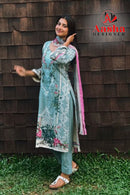 Aasha Designer 1032 Pure Cotton Print With Heavy Embroidery Exclusive Patch Work Pakistani Suits