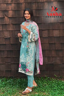 Aasha Designer 1032 Pure Cotton Print With Heavy Embroidery Exclusive Patch Work Pakistani Suits