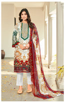 Al Zohaib Az 1156 Pure Cotton Print  With Self Work Pakistani Suits