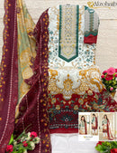 Al Zohaib Az 1156 Pure Cotton Print  With Self Work Pakistani Suits