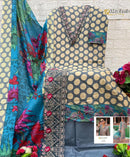 AL Zohaib Az 1290 Pure Cotton Print With Heavy Embrodairy Patches Work Pakistani Suits