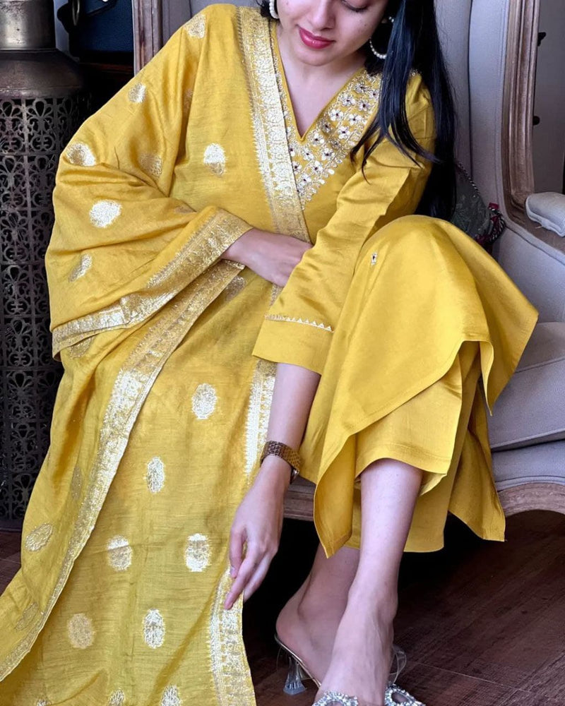 Sanskriti 8974 Viscose Chanderi With Sequence Coding Embroidery Work Kurti
