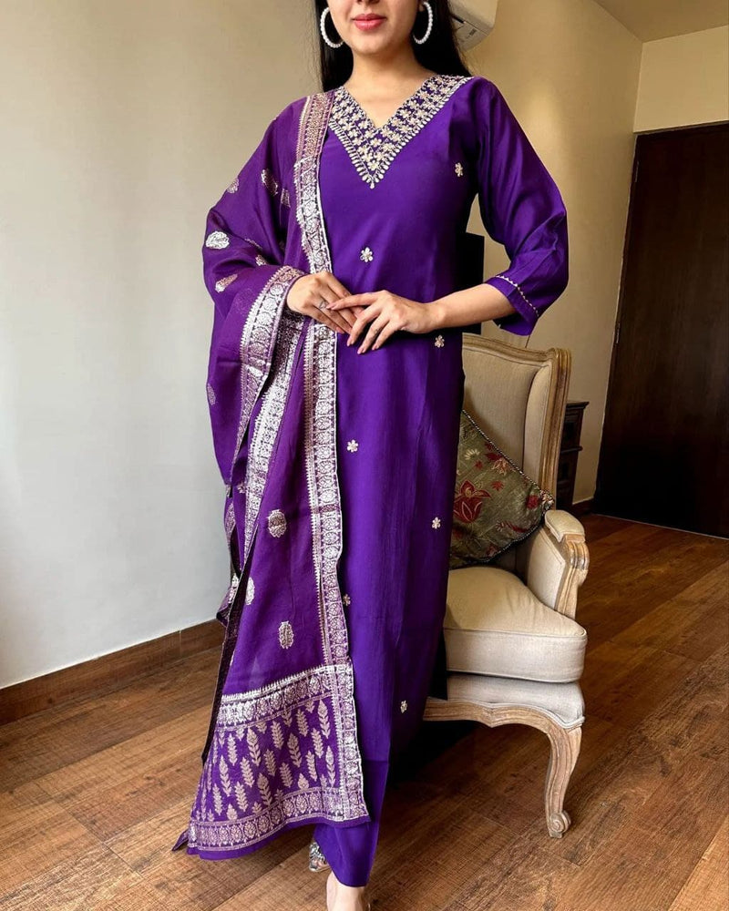 Sanskriti 8973 Viscose Chanderi With Sequence Coding Embroidery Work Kurti