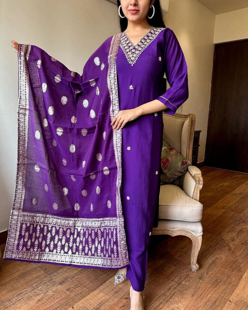 Sanskriti 8973 Viscose Chanderi With Sequence Coding Embroidery Work Kurti