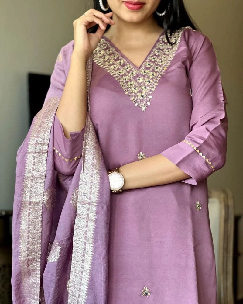 Sanskriti 8972 Viscose Chanderi With Sequence Coding Embroidery Work Kurti