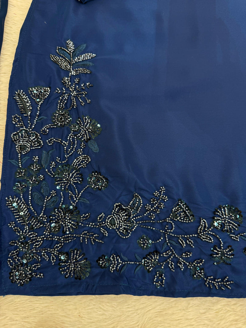 JF 5886 Natural Crep Designer Wear Stylish Looking Pakistani Farshi Suits