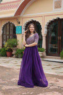 KA 1121 B Faux Blooming With Embroidery Zari Sequins-work Designer Gown