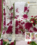 AL Zohaib Az 1284 Pure Cotton Print With Heavy Embroidairy Patches Work Pakistani Suits