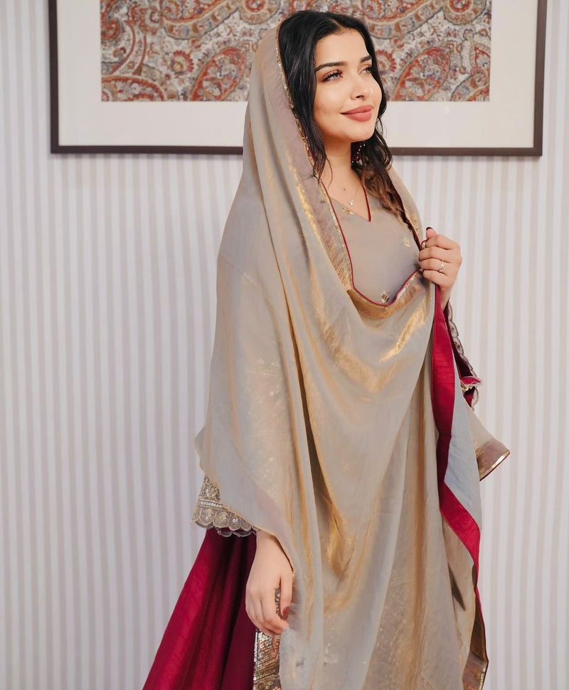 SRK 5280 Fendi Crush With Heavy Embroidery Sequence Work Suits