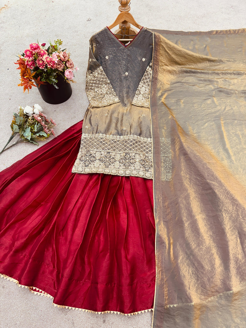 SRK 5280 Fendi Crush With Heavy Embroidery Sequence Work Suits