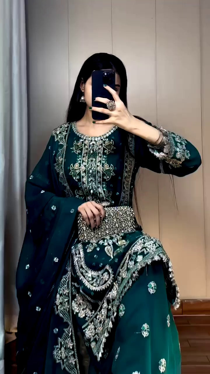 Astha Ac 7056 Fox Georgette Designer Wear Sequence Embroidery Work Suits