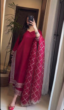 MF 465 Malay Satin Silk With Heavy Embroidery Designer Long Pakistani Suit