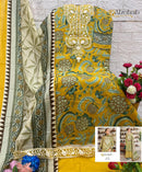 Al Zohaib Az 1278 Pure Cotton Print With Heavy Embroidery Patches Work Pakistani Suits