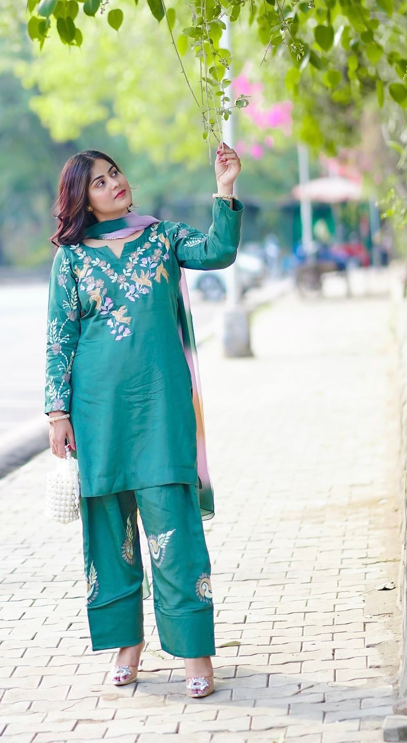 BE 367 French Embroidery Work Designer And Most Trending Farsi Salwar Suit
