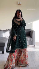 ZSR 3128 Designer Elegant Fox Georgette With Embroidered Work Suits