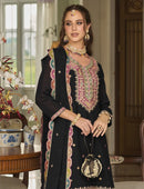 Eba Lifestyle 1676 Safroon Heavy Chinnon With Embroidery Work Party Wear Suits