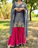 BE 380 Designer And Elegance Sarara Suit In Three Piece With Embroidery Work Suits