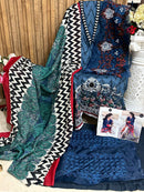 Mehboob Tex Maria B 1272 D Pure Cotton Print With Exclusive Embroidery Patches Work Pakistani Suits