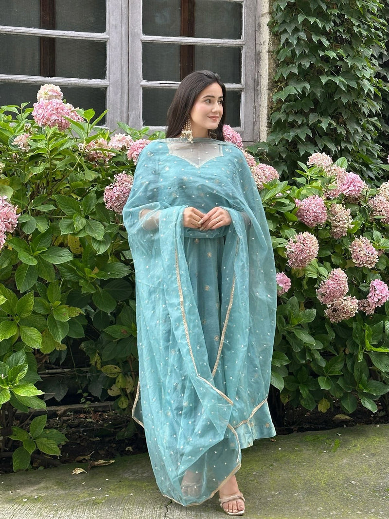 SSR 524 Heavy Vichitra Silk With Heavy Embroidery Sequence Work Traditional Readymade Suits