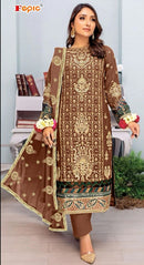 Fepic Rosemeen C 1735 Organza Embroidered With Heavy Hand Work Pakistani Suits