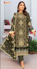 Fepic Rosemeen C 1735 B Organza Embroidered With Heavy Hand Work Pakistani Suits