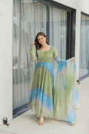 AK 12 Pure Soft Lightweight Organza Floral Print Fabric Inner Micro Cotton Suits