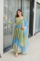 AK 12 Pure Soft Lightweight Organza Floral Print Fabric Inner Micro Cotton Suits