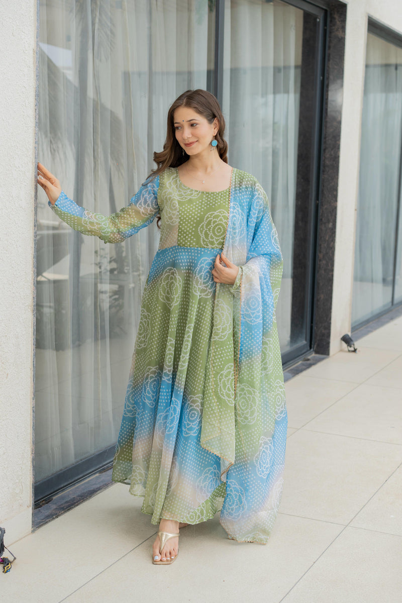 AK 12 Pure Soft Lightweight Organza Floral Print Fabric Inner Micro Cotton Suits