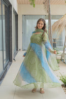 AK 12 Pure Soft Lightweight Organza Floral Print Fabric Inner Micro Cotton Suits