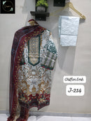 Sapphire J 214 C Readymade Lawn Suits With Heavy Multiple Patches Work