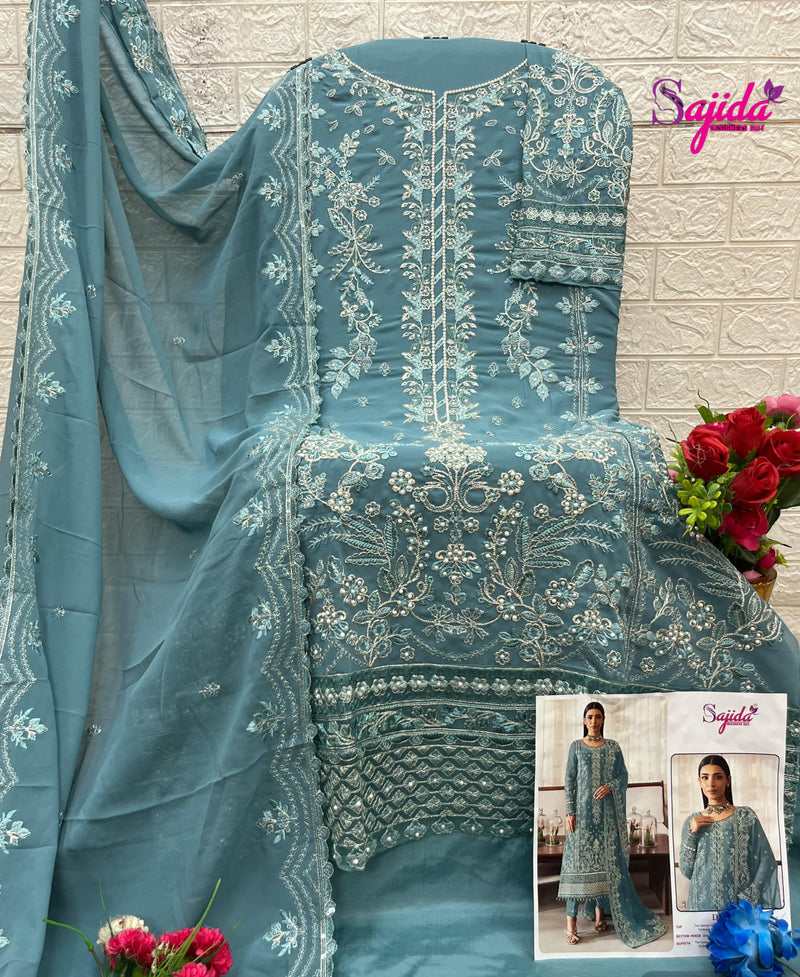 Sajida Designer 1075 Georgette With Heavy Embroidered With Khatli Work Pakistani Suits