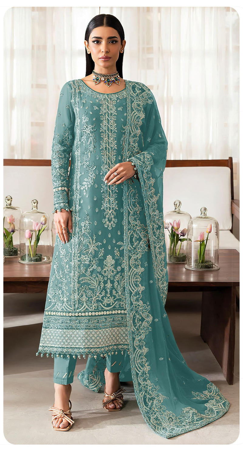 Sajida Designer 1075 Georgette With Heavy Embroidered With Khatli Work Pakistani Suits